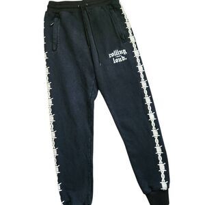 Rolling Loud Joggees Sweatpants Mens Large Barbwire Streetwear Heavyweight Edgy